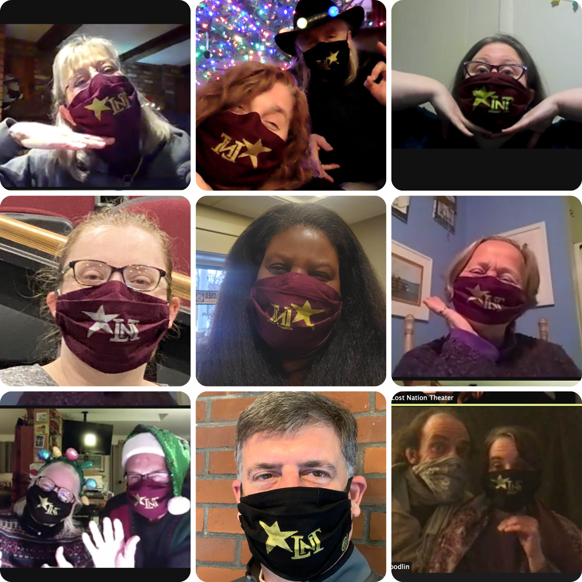 LNT Board Members and volunteers model their LNT Face Masks